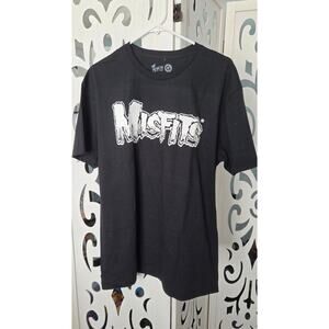 Misfits Logo T Shirt Mens Large Black Punk Band Graphic Tee Horror Rock NWOT